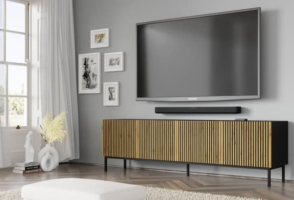 FURNLUX TV-BORD RAVENNA F SORT & BEIGE 200CM