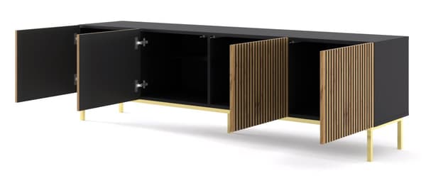 FURNLUX TV-BÄNK RAVENNA F SVART & BEIGE & GULD 200CM