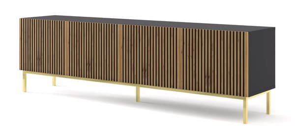 FURNLUX TV-BÄNK RAVENNA F SVART & BEIGE & GULD 200CM