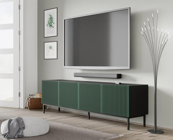 FURNLUX TV-TELINE RAVENNA F MUSTA & TUMMANVIHREÄ 200CM