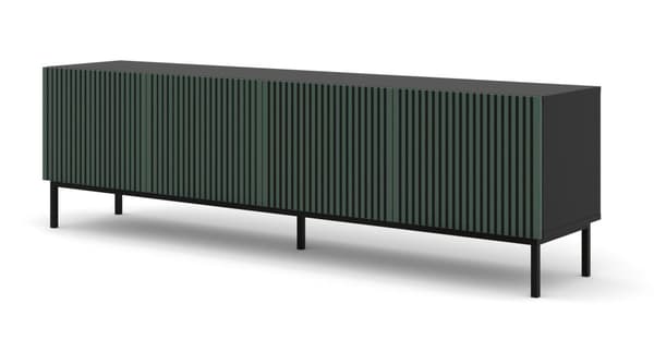 FURNLUX TV-BÄNK RAVENNA F SVART & MÖRKGRÖN 200CM