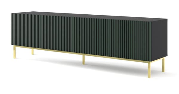 FURNLUX TV-TELINE RAVENNA F MUSTA & TUMMANVIHREÄ & KULTA 200CM