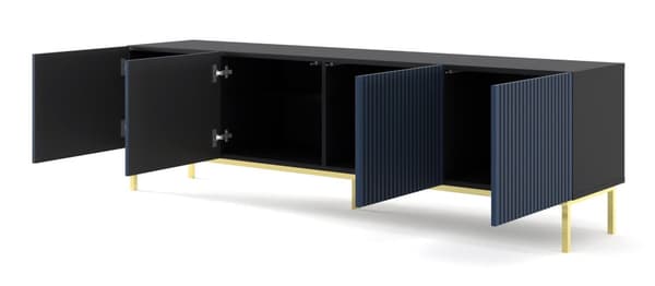 FURNLUX TV-BÄNK RAVENNA F SVART & BLÅ & GULD 200CM