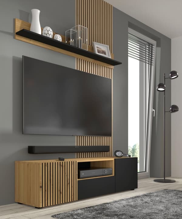 FURNLUX TV-BÄNK AURIS EK LJUS & SVART 150CM