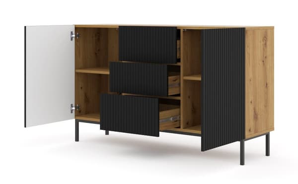 FURNLUX SIVUPÖYTÄ RAVENNA B BEIGE & MUSTA 150CM