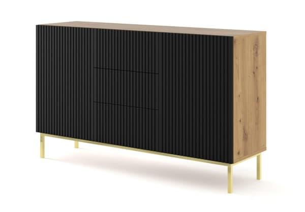 FURNLUX SIVUPÖYTÄ RAVENNA B BEIGE & MUSTA & KULTA 150CM