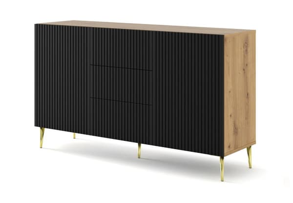 FURNLUX SKÄNK RAVENNA B BEIGE & SVART & GULD 150CM