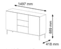 Pikkukuva 4 / 4: FURNLUX LIPASTO RAVENNA B MUSTA & KULTA 150CM