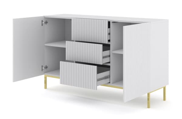 FURNLUX SKÆNK RAVENNA B HVID & GULD 150CM