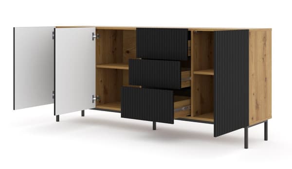 FURNLUX SKÆNK RAVENNA B BEIGE & SORT 200CM
