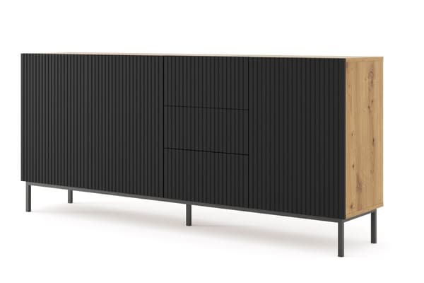 FURNLUX SKÄNK RAVENNA B BEIGE & SVART 200CM