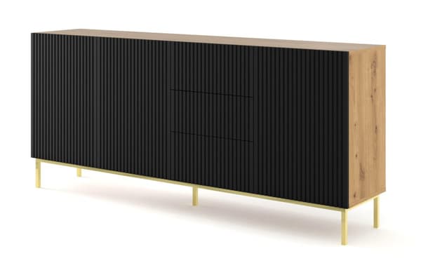 FURNLUX SKÄNK RAVENNA B BEIGE & SVART & GULD 200CM
