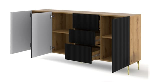 FURNLUX LIPASTO RAVENNA B BEIGE & MUSTA & KULTA 200CM