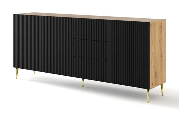 FURNLUX LIPASTO RAVENNA B BEIGE & MUSTA & KULTA 200CM