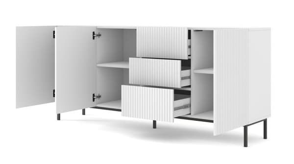 FURNLUX SKÆNK RAVENNA B HVID & SORT 200CM