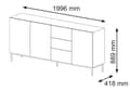 Pikkukuva 3 / 3: FURNLUX LIPASTO RAVENNA F MUSTA & BEIGE & KULTA 200CM
