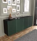 Miniatyrbild 3 av 5: FURNLUX SIDEBOARD RAVENNA F SVART & MÖRKGRÖN & GULD 200CM