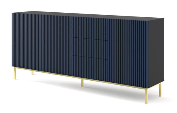 FURNLUX SKÄNK RAVENNA F SVART & BLÅ & GULD 200CM