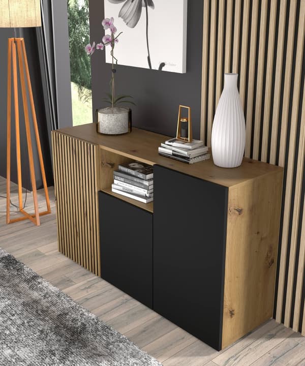 FURNLUX SIVUPÖYTÄ AURIS BEIGE & MUSTA 135CM