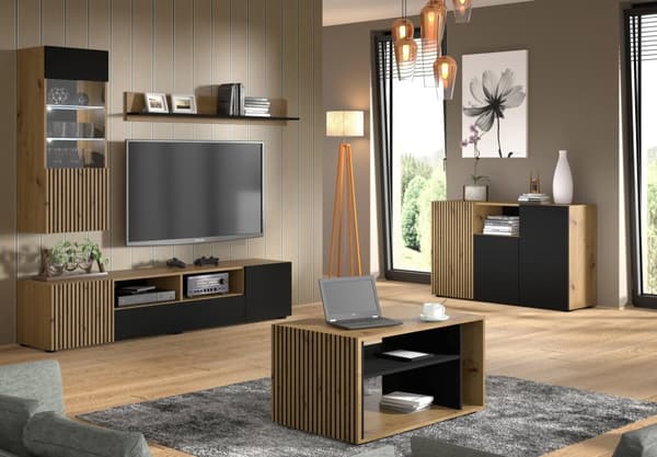FURNLUX SIVUPÖYTÄ AURIS BEIGE & MUSTA 135CM