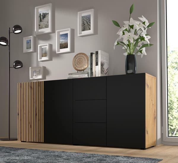 FURNLUX SIVUPÖYTÄ AURIS BEIGE & MUSTA 180CM