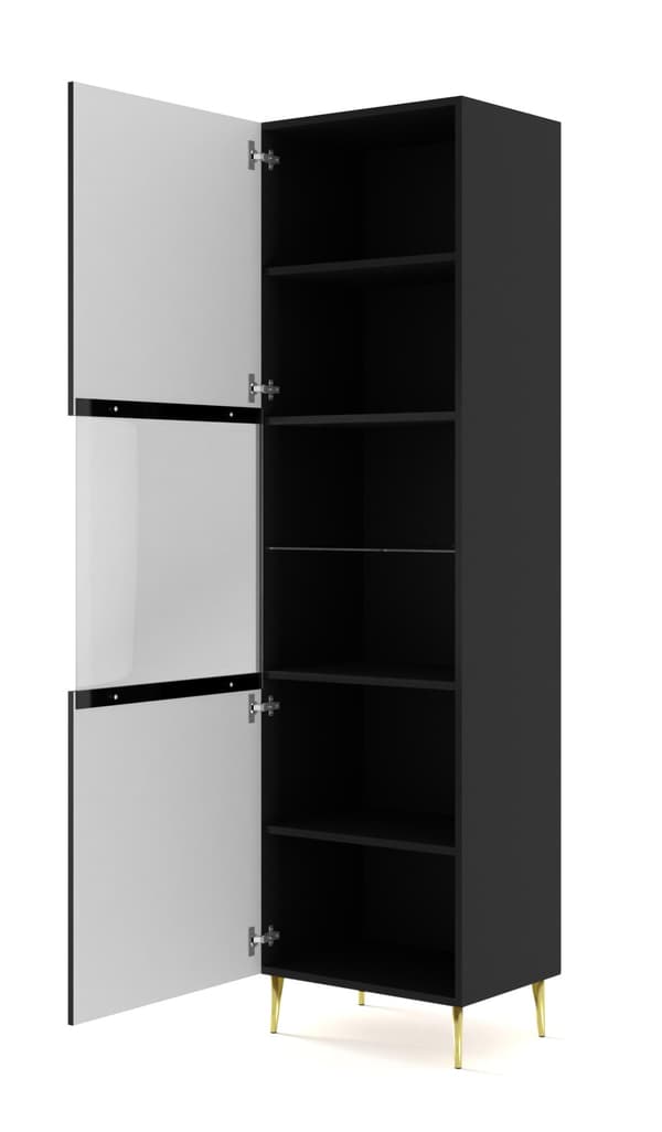 FURNLUX VITRIINI RAVENNA B MUSTA & KULTA 60CM