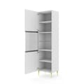 Pikkukuva 2 / 3: FURNLUX VITRIINI RAVENNA B VALKOINEN & KULTA 60CM