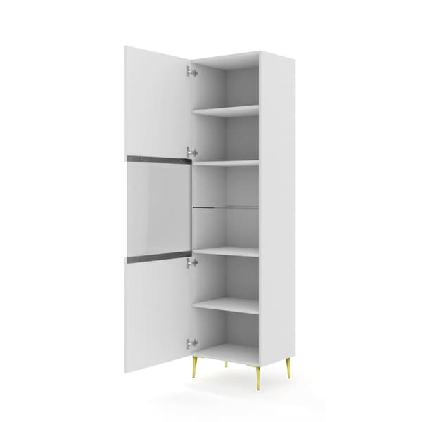FURNLUX VITRIINI RAVENNA B VALKOINEN & KULTA 60CM