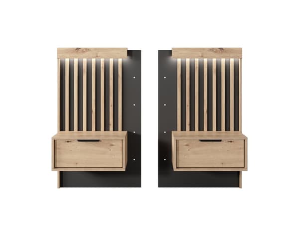 FURNLUX NATTDUKSBORD TALLY BEIGE & SVART 51CM