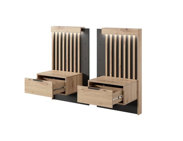 FURNLUX NATTDUKSBORD TALLY BEIGE & SVART 51CM