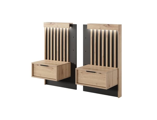 FURNLUX NATTDUKSBORD TALLY BEIGE & SVART 51CM