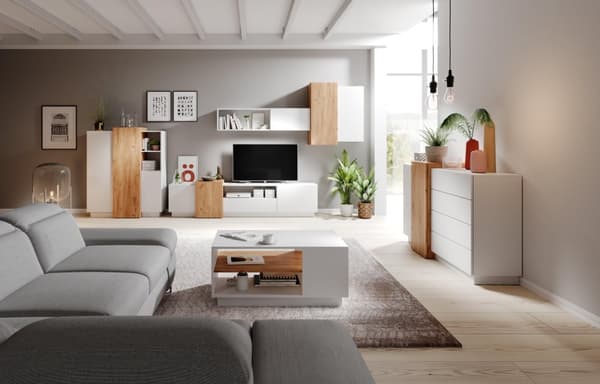 FURNLUX SKÄNK 3D VIT & GULD 110CM