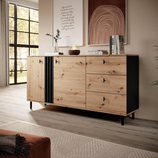 FURNLUX SKÄNK MADIS BEIGE & SVART 165CM