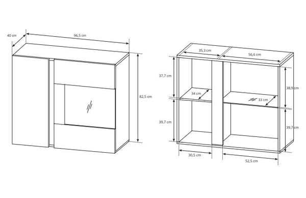 FURNLUX SHOWCASE ARKAD VIT 97CM