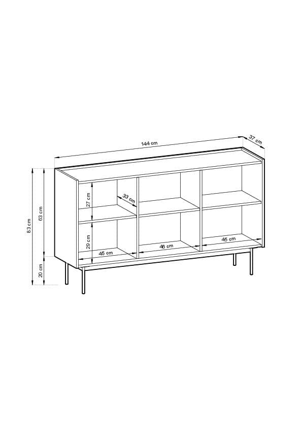 FURNLUX SKÆNK FARVE BEIGE 144CM