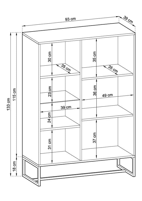 FURNLUX VITRIINI MERIPIHKAINEN TAMMIVALAISIN 93CM