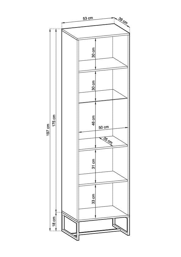 FURNLUX VITRINSKÅP BÄRNSTEN EK LJUS 53CM