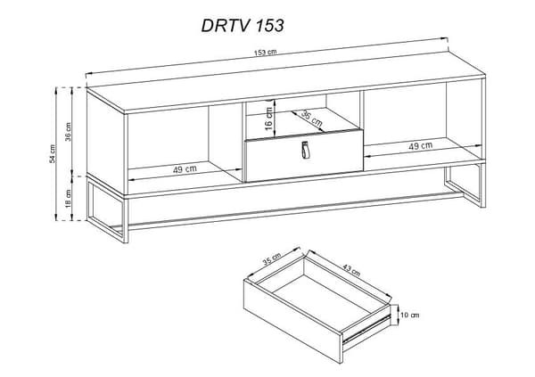FURNLUX TV-TELINE TUMMA TAMMI & GRAFIITTI 153CM