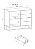 Pikkukuva 2 / 2: FURNLUX LIPASTO TUMMA TAMMI & GRAFIITTI 103CM
