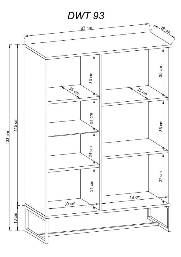 FURNLUX VITRIINI TUMMA TAMMI & GRAFIITTI 93CM