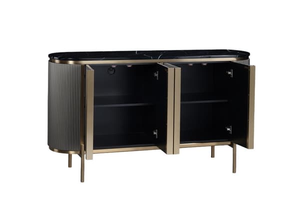 FURNLUX TV-STATIV STILIG SVART & BEIGE 160CM