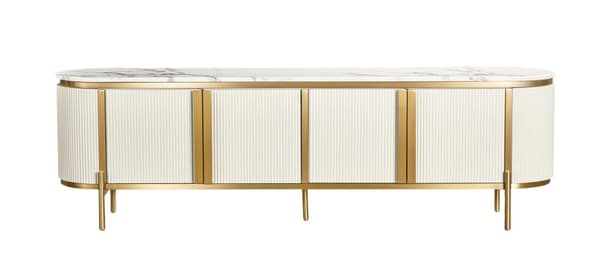 FURNLUX TV-BORD STILIG HVID & GULD 200CM