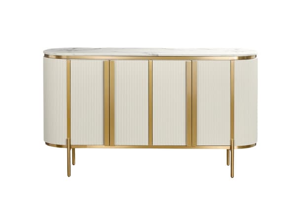 FURNLUX SKÄNK STILIG VIT & GULD 160CM