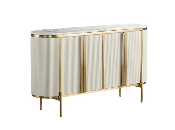 FURNLUX SKÄNK STILIG VIT & GULD 160CM