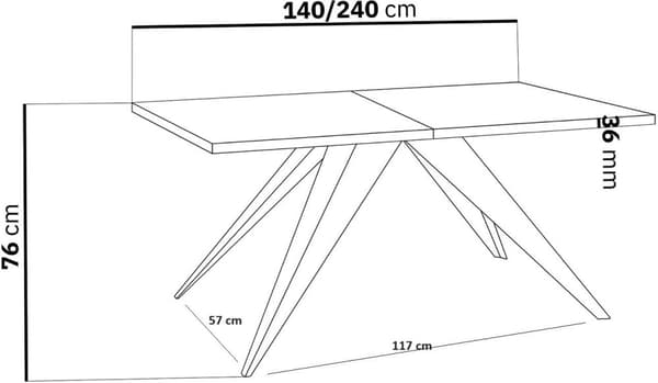 FURNLUX RUOKAPÖYTÄ VENTO VALKOINEN & MUSTA 80CM