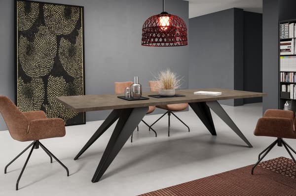 FURNLUX MATBORD VENTO GRÅ & SVART 90CM