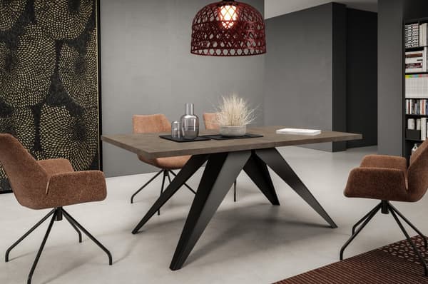 FURNLUX MATBORD VENTO GRÅ & SVART 90CM