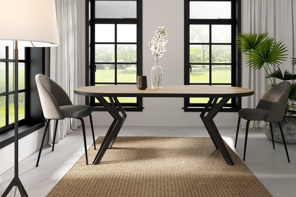 FURNLUX MATBORD RANDI EK LJUS & SVART 120CM