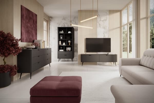 FURNLUX TV-TELINE LANTE MUSTA 163CM