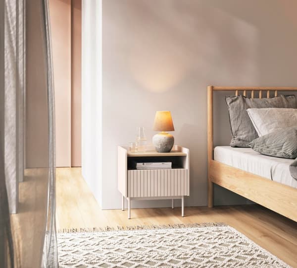 FURNLUX NATTDUKSBORD NIVÅ BEIGE 53CM